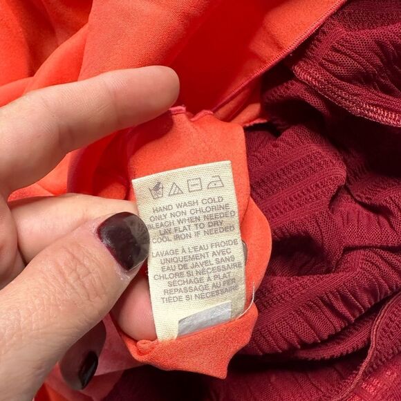 Fossil Red Lacey Mesh Midi Dress Size 4 - Picture 9 of 9